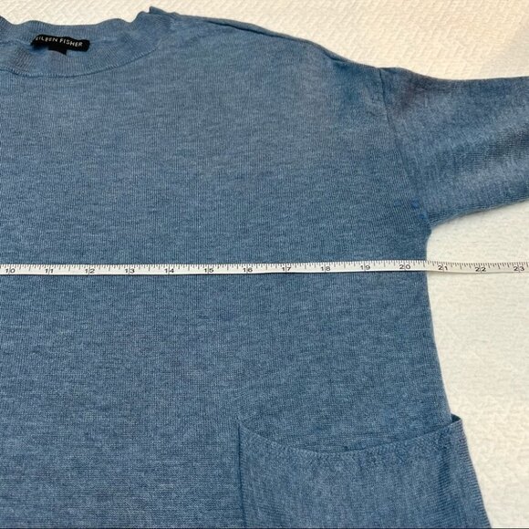 Eileen Fisher Blue Crew Neck Sweater - Picture 7 of 9